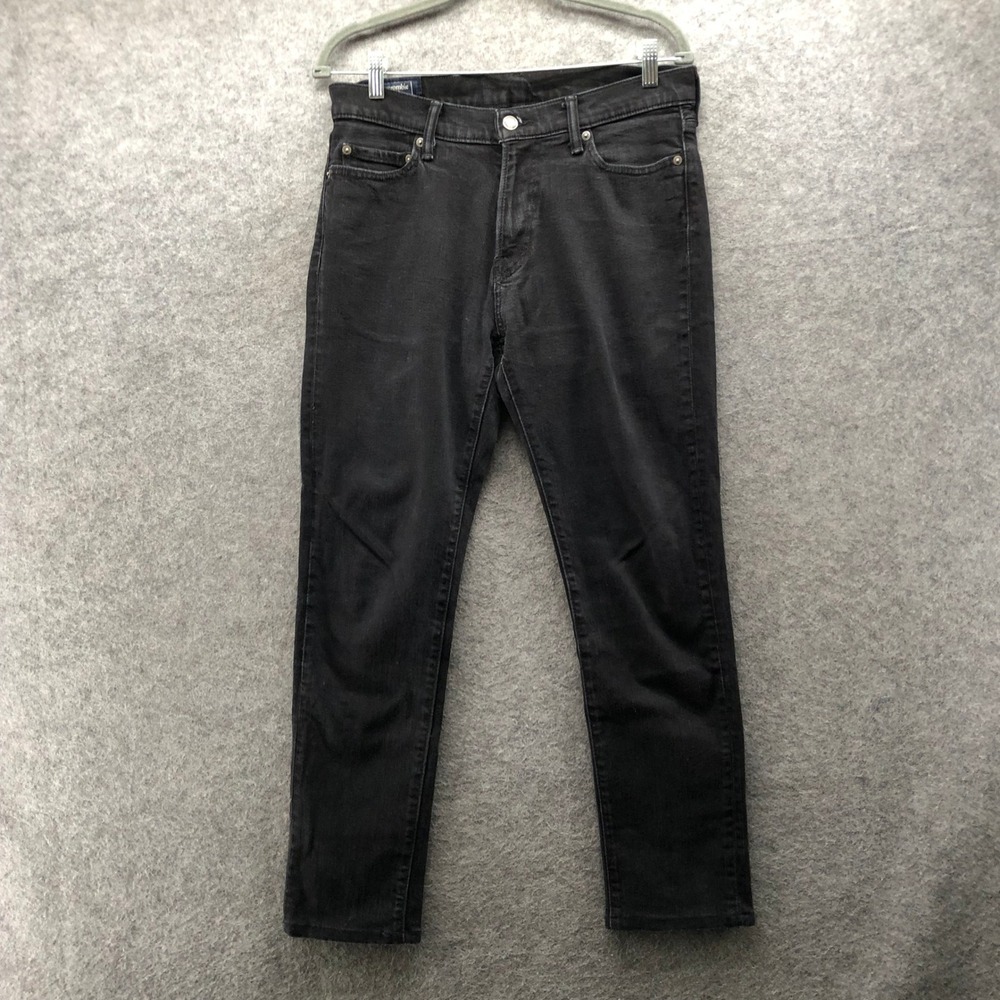 Abercrombie & Fitch Rustin Athletic Slim Jeans Mens 32x27 (Tag 32x30) Black